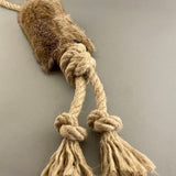 Dog Training Toy with Hemp Rope and Rabbit Fur