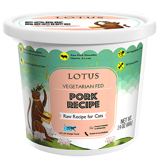 Lotus FROZEN Raw Cat Food Pork Fangs Fur