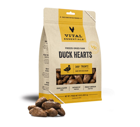 Vital Essentials Dog Freeze Dried 10oz Duck Hearts