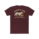 Unisex Cotton Crew Tee with Fangs & Fur Design