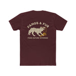 Unisex Cotton Crew Tee with Fangs & Fur Design