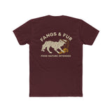 Unisex Cotton Crew Tee with Fangs & Fur Design