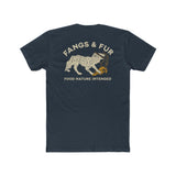Unisex Cotton Crew Tee with Fangs & Fur Design