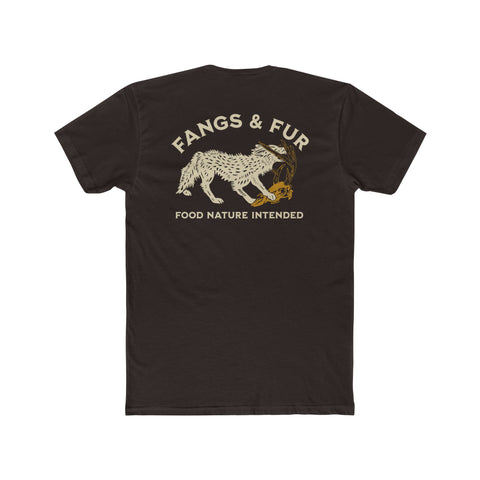Unisex Cotton Crew Tee with Fangs & Fur Design
