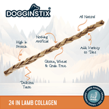 Dogginstix -BRAIDED LAMB COLLAGEN 24 INCH