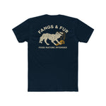 Unisex Cotton Crew Tee with Fangs & Fur Design