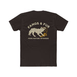Unisex Cotton Crew Tee with Fangs & Fur Design