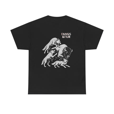Fangs & Fur Unisex Heavy Cotton Tee - Bison Battle