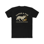 Unisex Cotton Crew Tee with Fangs & Fur Design