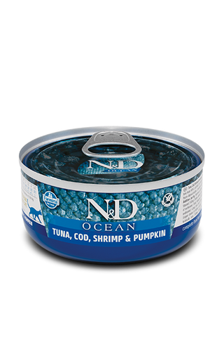 Farmina 2.8oz Can - Adult Cat Cod, Shrimp, Pumpkin Stew