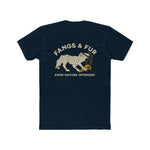 Unisex Cotton Crew Tee with Fangs & Fur Design