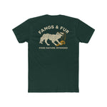 Unisex Cotton Crew Tee with Fangs & Fur Design