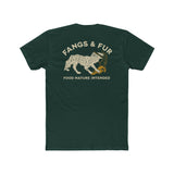 Unisex Cotton Crew Tee with Fangs & Fur Design