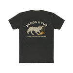 Unisex Cotton Crew Tee with Fangs & Fur Design