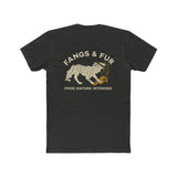 Unisex Cotton Crew Tee with Fangs & Fur Design