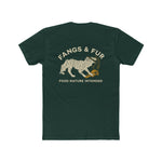 Unisex Cotton Crew Tee with Fangs & Fur Design