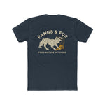 Unisex Cotton Crew Tee with Fangs & Fur Design