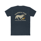 Unisex Cotton Crew Tee with Fangs & Fur Design