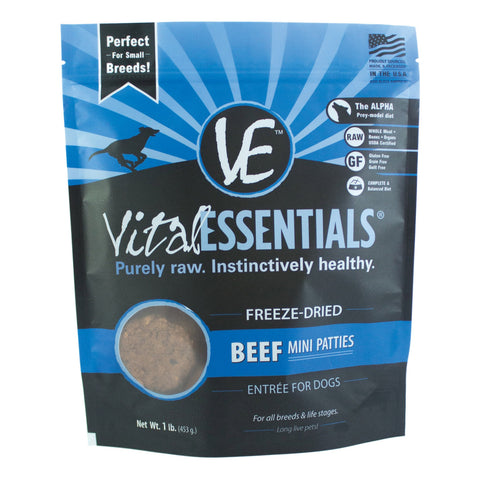 Vital Essentials 1 lb. Dog Freeze Dried Mini Patties [Beef]