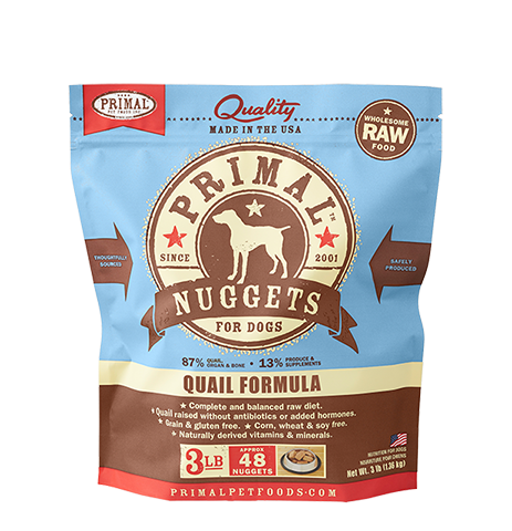 Primal Frozen Raw Quail Fangs Fur