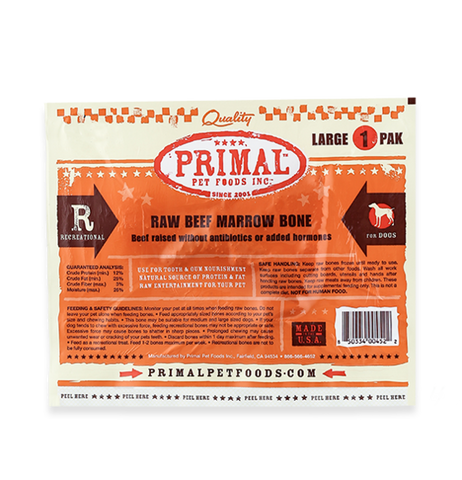 Primal lg beef marrow bone 1 pk raw frozen
