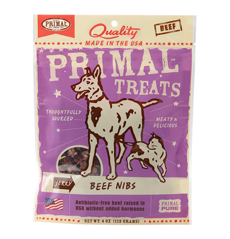 Primal 4 oz. Dog & Cat Treats [Beef Nibs]