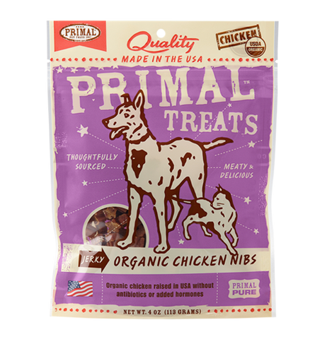 Primal 4 oz. Dog & Cat Treats [Organic Chicken Nibs]