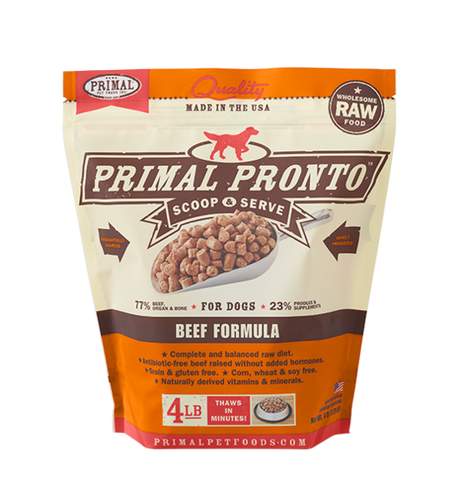 Primal 4 lb frozen Pronto Canine Formula [Beef]