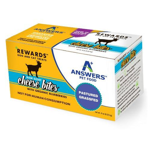 Answers Rewards 8 oz Raw Goat Cheese with Organic Blueberries Treat for Dogs & Cats