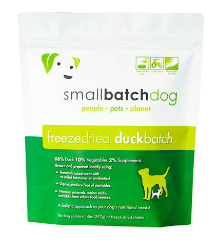 Smallbatch Freeze Dried 14oz Duck Sliders Food for Dogs