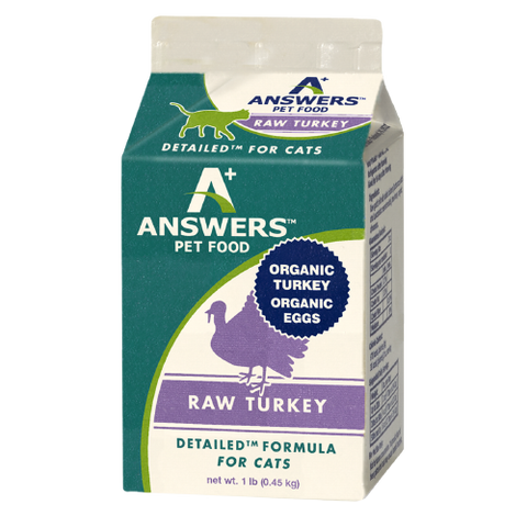 Answers Detailed Frozen Raw Cat Food [Turkey] 1 lbs