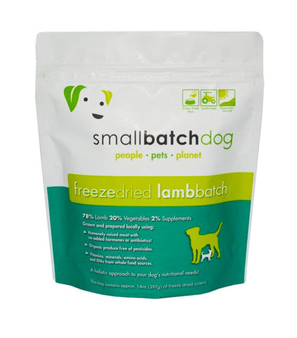 Smallbatch Freeze Dried lamb Sliders Food for Dogs 14oz