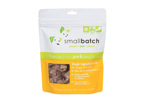 Smallbatch Freeze Dried Pork Hearts Treats for Dogs & Cats