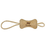 Tall Tails - Natural Leather & Wool Bone Tug Toy, 12 in.