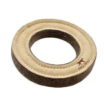 Tall Tails - Natural Leather & Wool Ring Toy